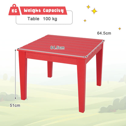 64.5 x 64.5 cm HDPE Square Kids Table for Reading Drawing Dining-Red