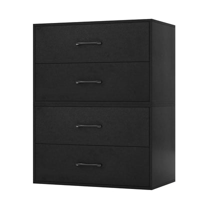 Stackable 2-Drawer Dresser with Anti-scratch Pads and Anti-tipping Devices-Black