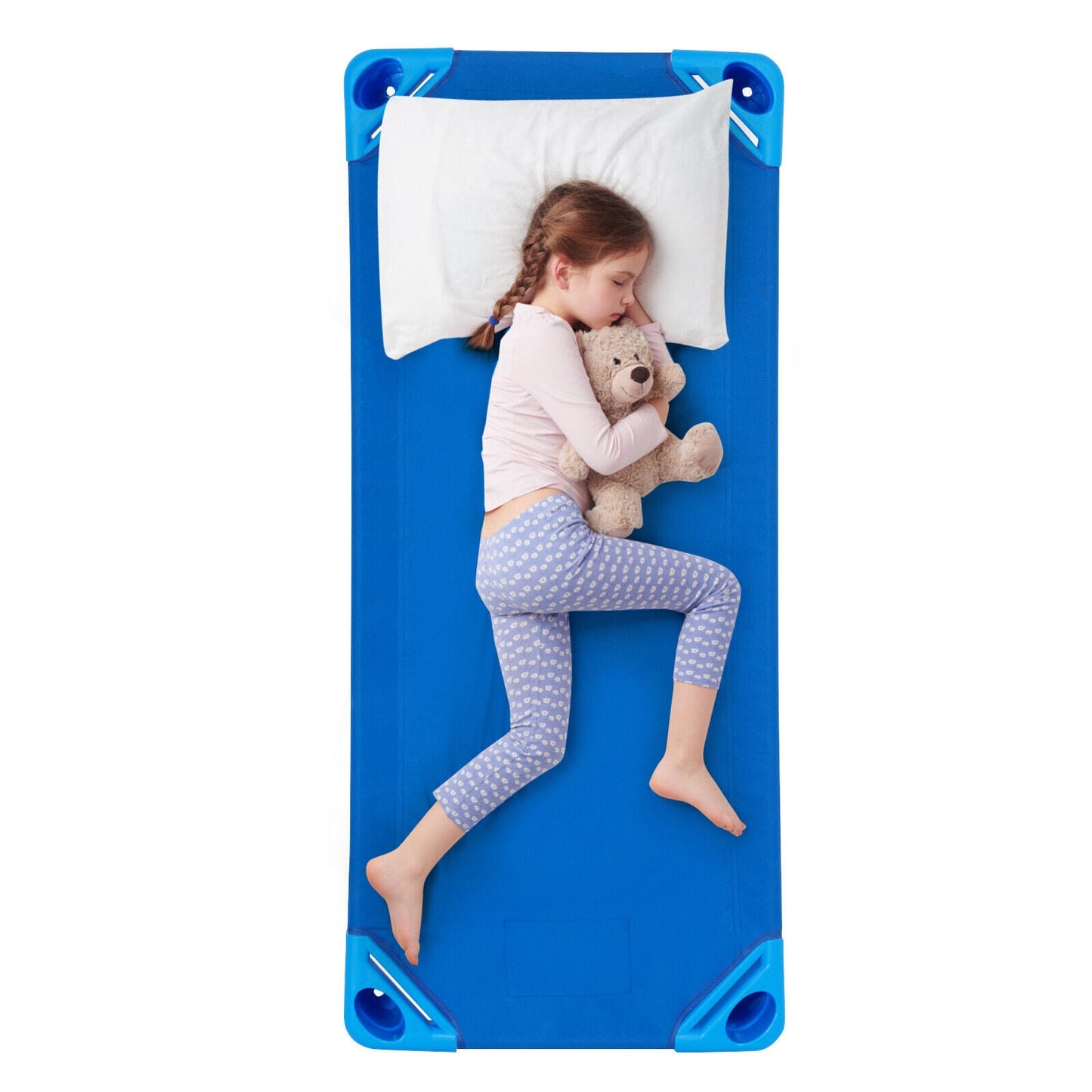 Stackable Kids Nap Cot Bed with Easy Lift Corner
