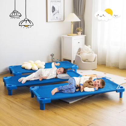 Stackable Kids Nap Cot Bed with Easy Lift Corner