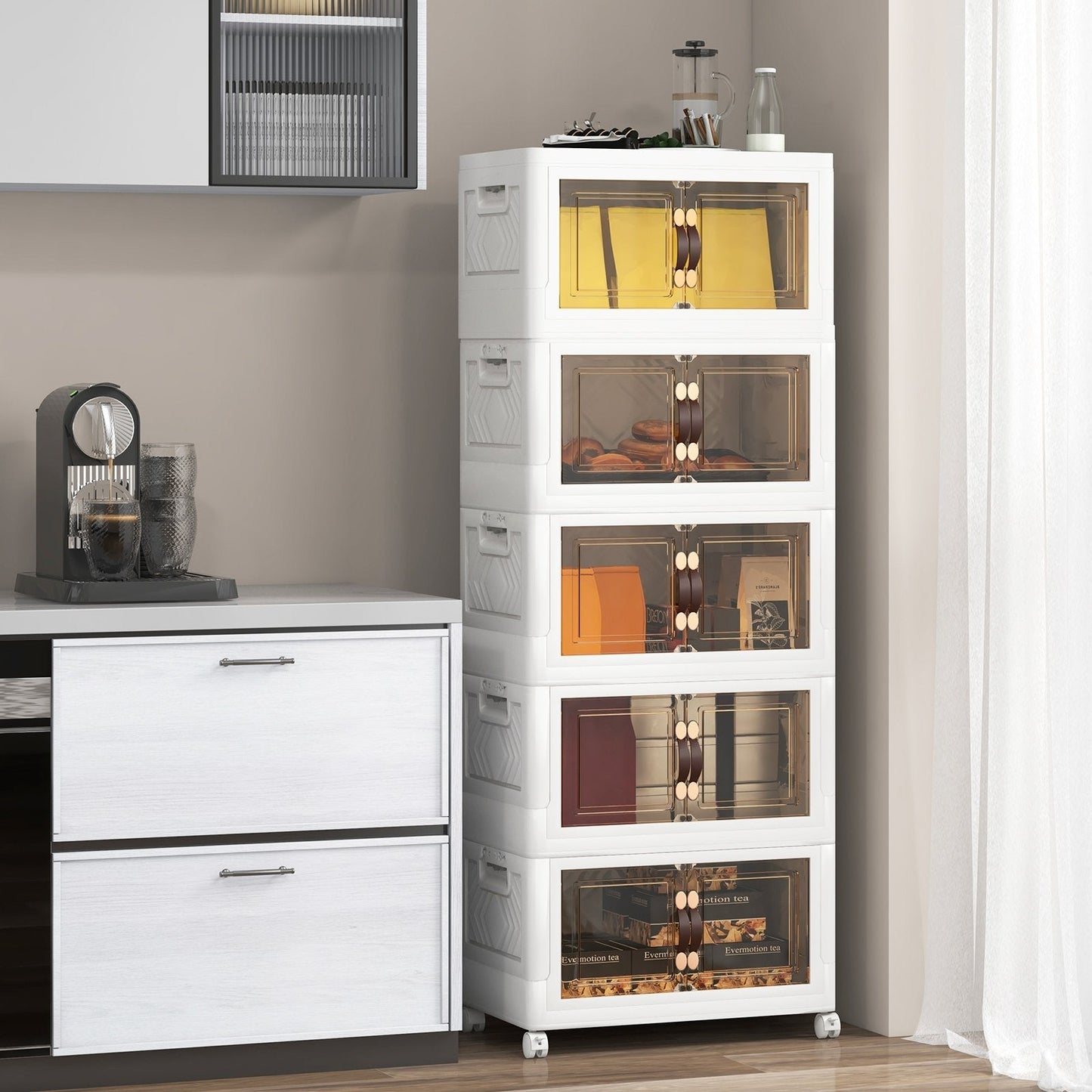 27/34/44/59/78/92.5 Gal Stackable Storage Bins with Lockable Wheels-92.5 Gal-5-Tier