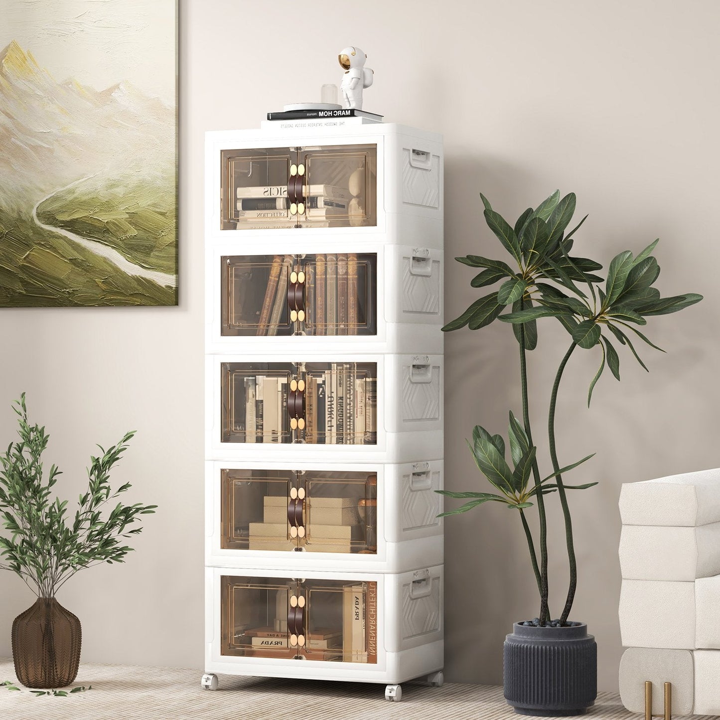 27/34/44/59/78/92.5 Gal Stackable Storage Bins with Lockable Wheels-92.5 Gal-5-Tier