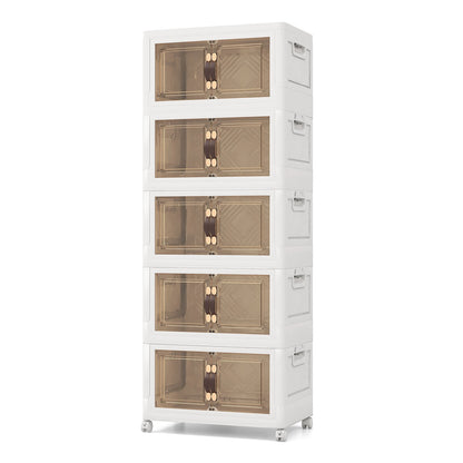 27/34/44/59/78/92.5 Gal Stackable Storage Bins with Lockable Wheels-92.5 Gal-5-Tier