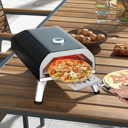 Stainless Steel Pizza Maker with Accessories Set and Storage Bag-Black