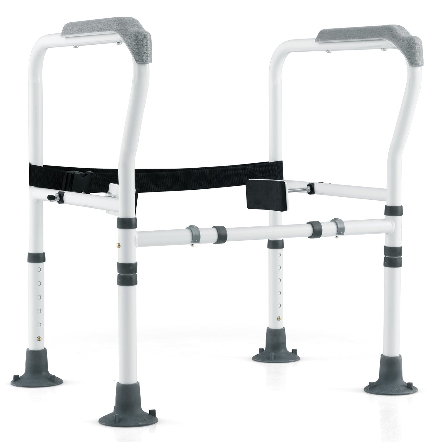 Stand Alone Toilet Safety Frame with Adjustable Height and Width-Grey