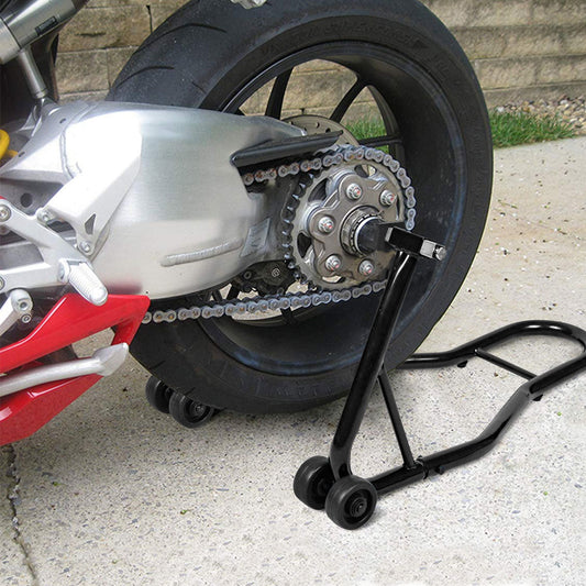 Portable Steel Motorcycle Stand Sport Bike Rear Wheel Lift-Black