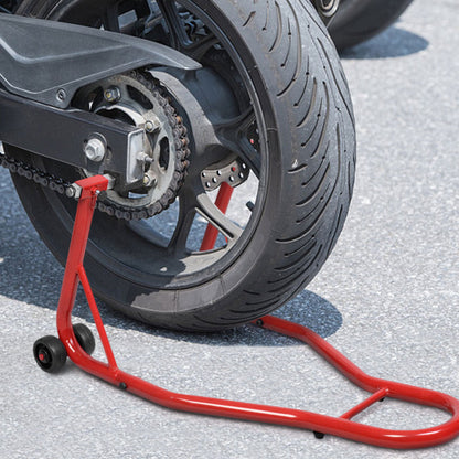 Portable Steel Motorcycle Stand Sport Bike Rear Wheel Lift-Red