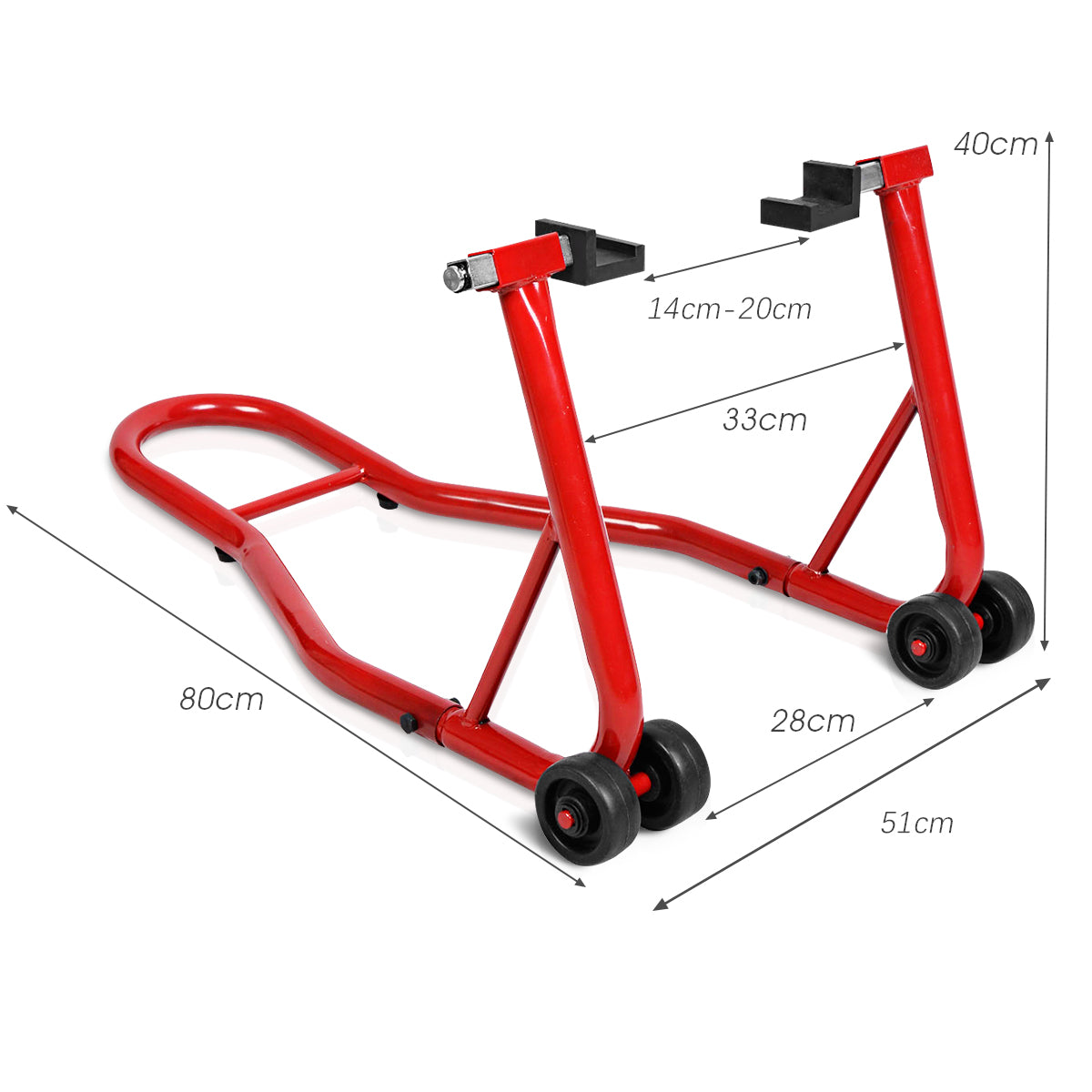 Portable Steel Motorcycle Stand Sport Bike Rear Wheel Lift-Red