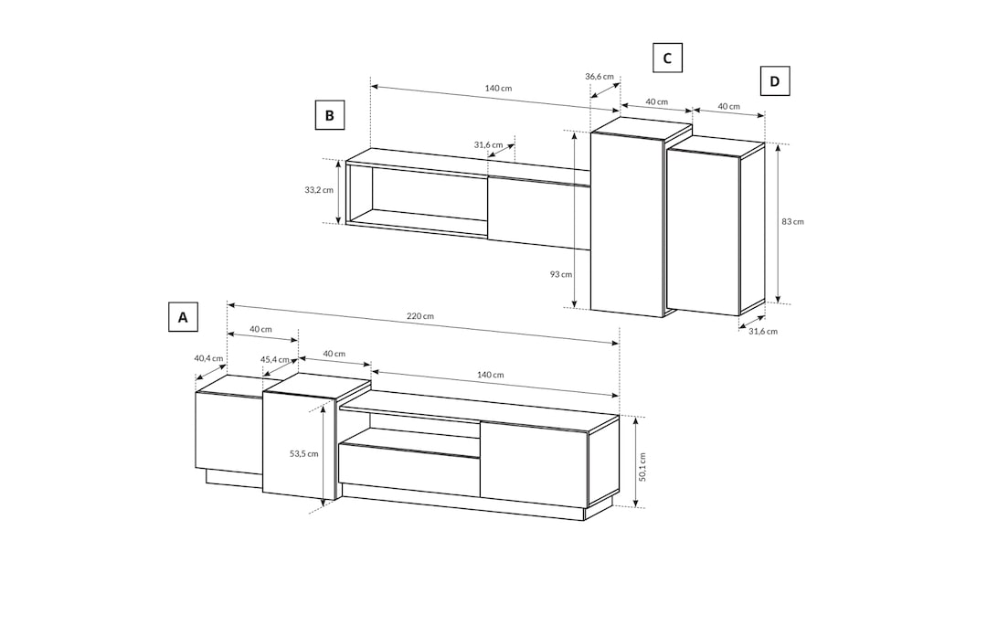 Stockholm Entertainment Unit For TVs Up To 58"