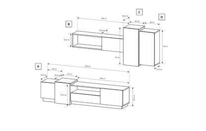 Stockholm Entertainment Unit For TVs Up To 58"