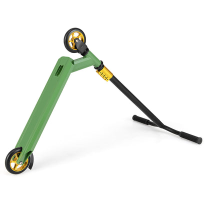 Stunt Scooter Pro Trick Scooter with 2 PU Wheels for Kids-Green