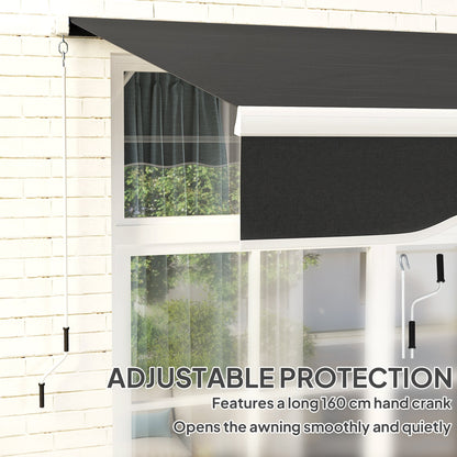 Outsunny Garden Retractable Awning - Black