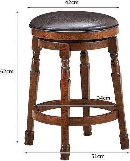 Swivel Bar Stools with Soft PU Leather and Comfortable Footrest-Size 1