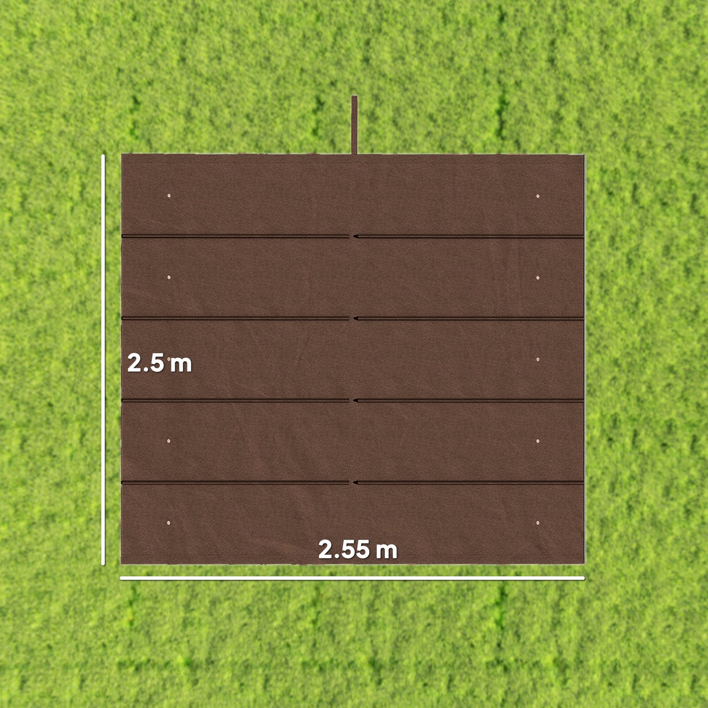 Outsunny Retractable Pergola Cover, 2.55 x 2.5 m Replacement Canopy Fabric for 3 x 3 m Frame, Roof Top Only, Brown