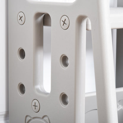 HOMCOM Kids Step Stool, with Adjustable Platform and Non-Slip Mat Ð Grey