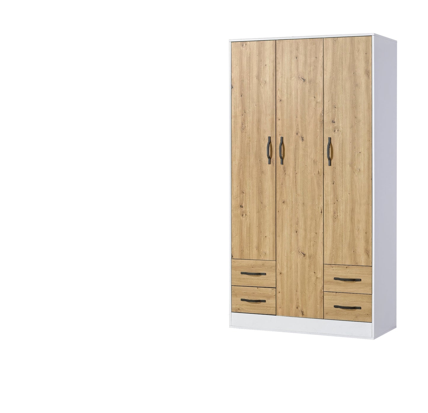 SPACEO Wardrobe 120 / Oak Artisan / Black Handles