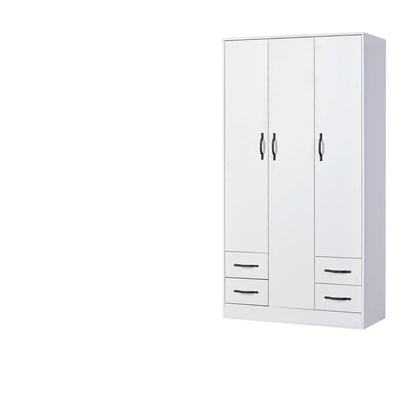 SPACEO Wardrobe 120 White / Black Handles