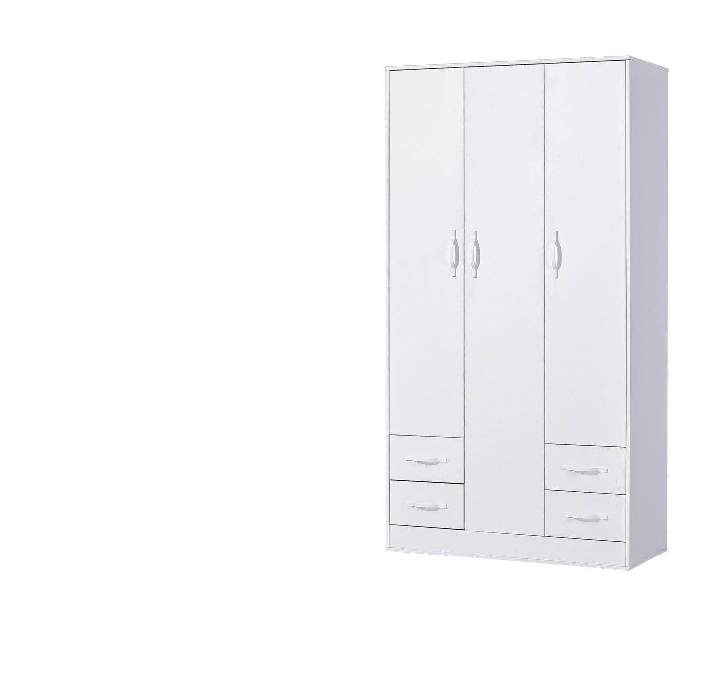 SPACEO Wardrobe 120 White / White Handles
