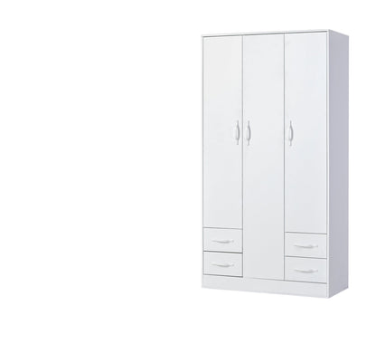 SPACEO Wardrobe 120 White / White Handles