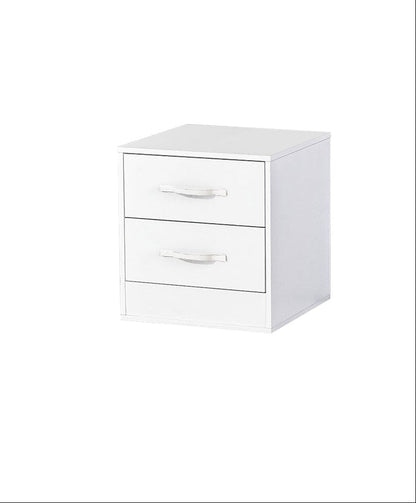 SPACEO Bedside Table White / White Handles