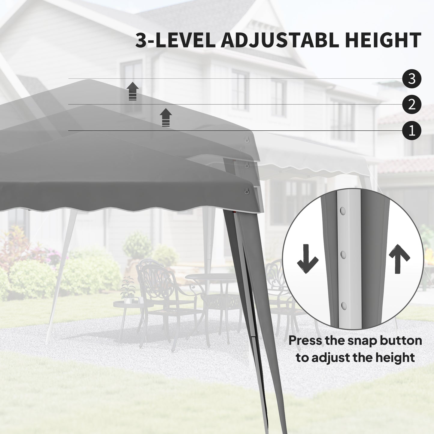 Outsunny 2.5 x 2.5M Pop up Garden Tent - Grey