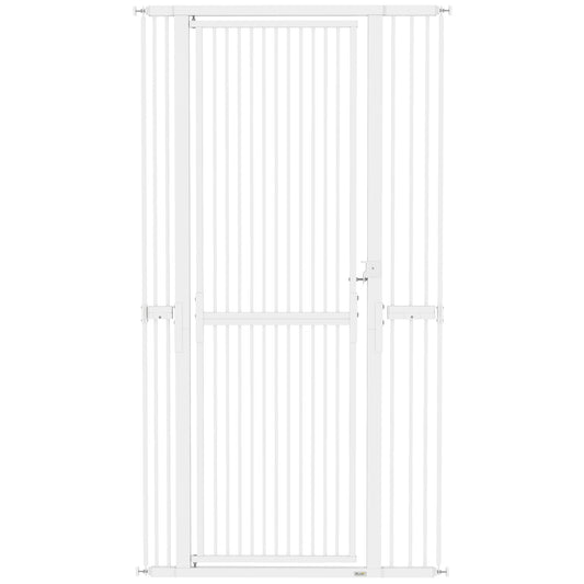 PawHut 180cm Extra Tall Pet Gate with 3.5 cm Narrow Gap, Pressure Mounted No Drilling Cat Gate for Doorways, 76-104cm Width