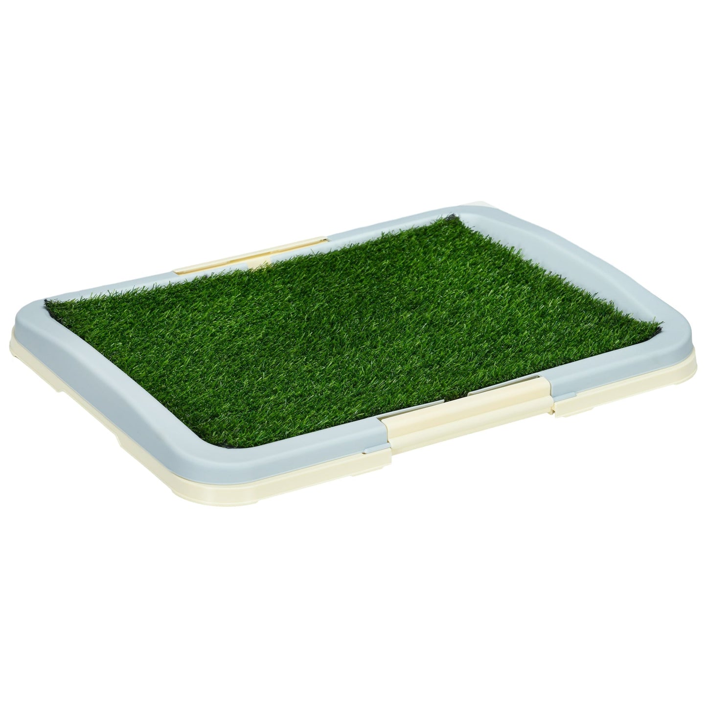 PawHut Puppy Training Pad, Indoor Portable Puppy Pad, with Artificial Grass, Grid, Panel, Tray, 63 x 48.5cm