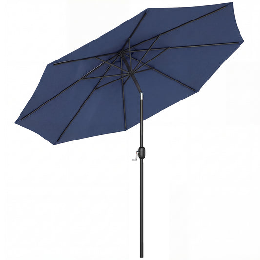 Outsunny 3 m Garden Parasol Umbrellas in Navy Blue