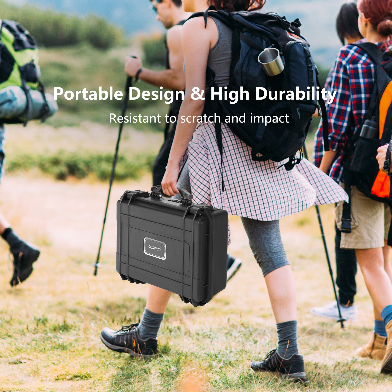 Portable Waterproof Hard Case with Customizable Fit Foam-45 x 34 x 18 cm
