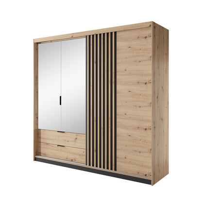 Wardrobe TALLY Oak Artisan / Grey