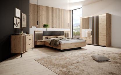 Wardrobe TALLY Oak Artisan / Grey