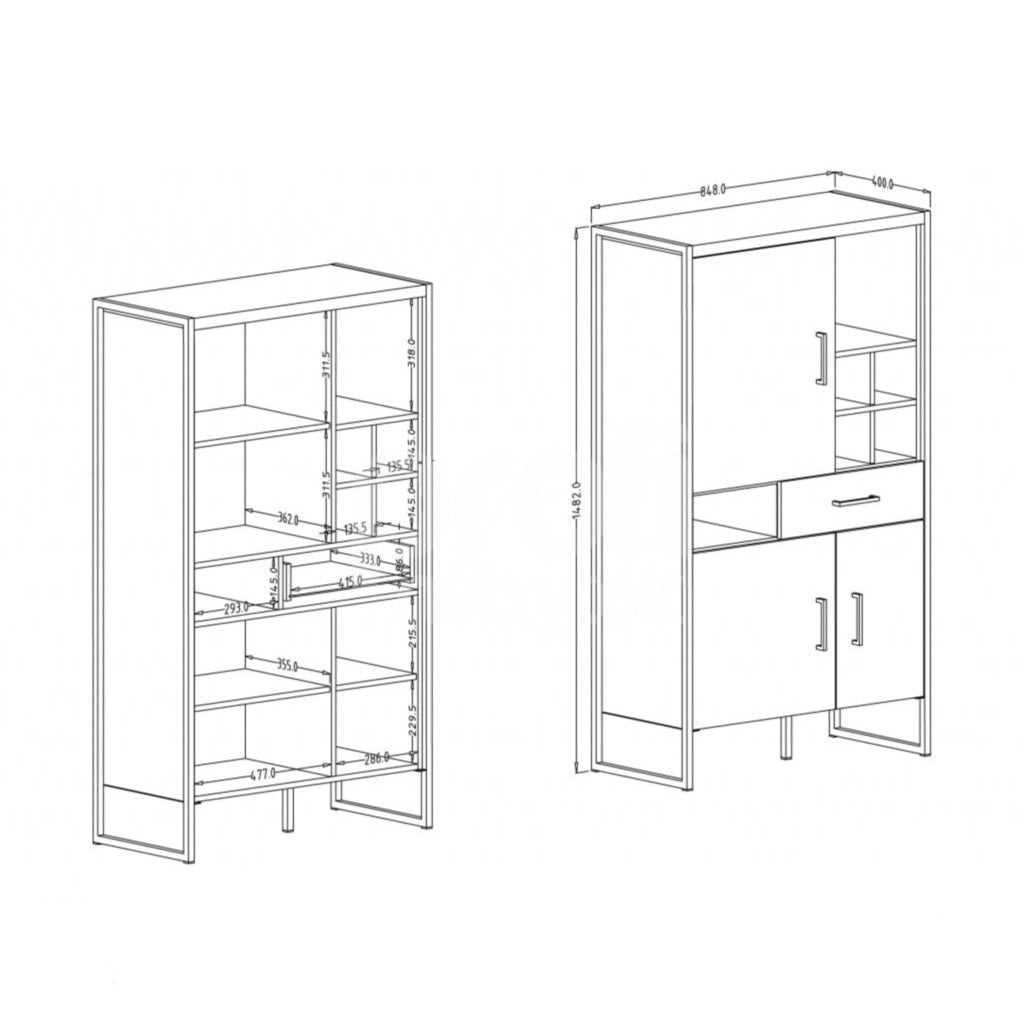 Tarabo 42 Highboard Cabinet 85cm