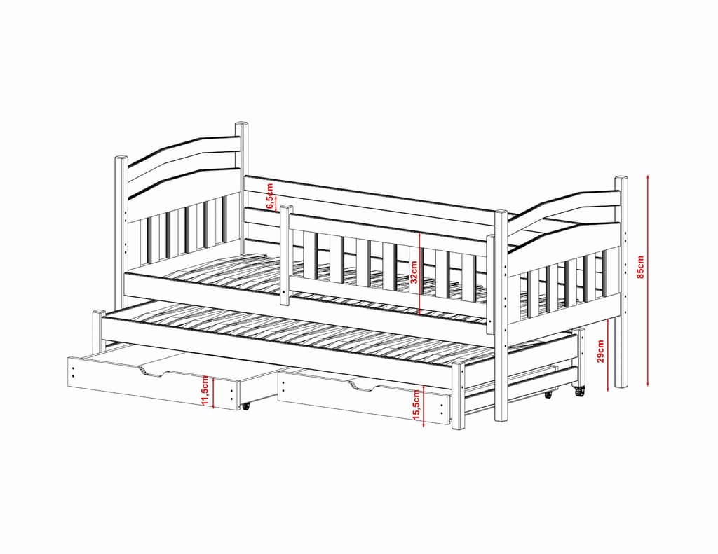 Galaxy Bed with Trundle and Storage