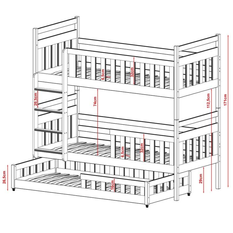 Stafford Wooden Bunk Bed Olivia With Trundle