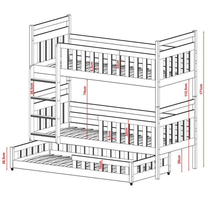 Stafford Wooden Bunk Bed Olivia With Trundle
