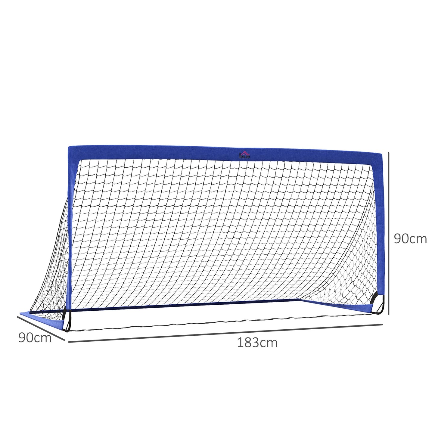 HOMCOM Set of 2 Football Goal Net 6 x 3 ft Foldable Outdoor Sport Training Teens Adults Football with Carrying Bag Blue