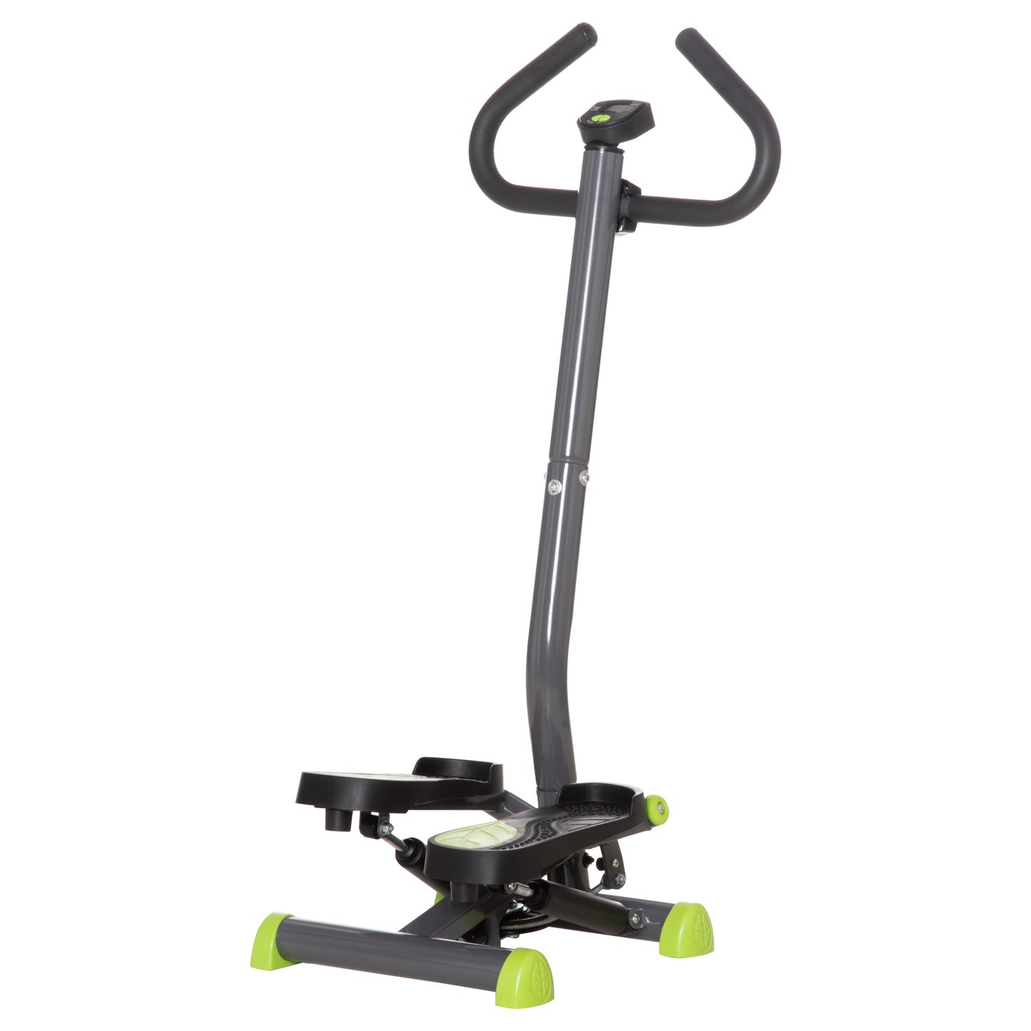 HOMCOM Twister Stepper, maszyna do ćwiczeń na stepie z regulowanym oporem, ekran LCD - szary