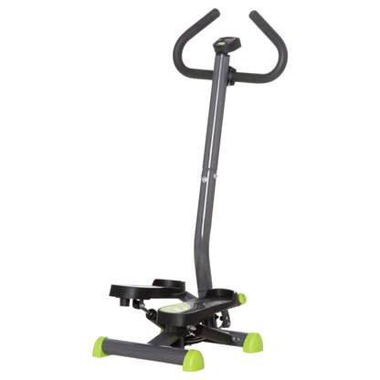 HOMCOM Twister Stepper, maszyna do ćwiczeń na stepie z regulowanym oporem, ekran LCD - szary