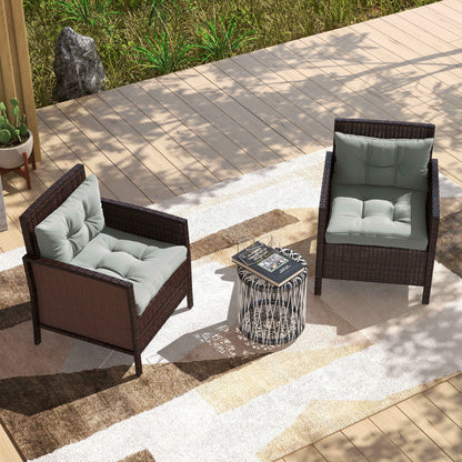 Outsunny 2-Piece Seat Cushions Back Pillows Replacement, Patio Chair Cushions Set for Indoor Outdoor, Light Grey