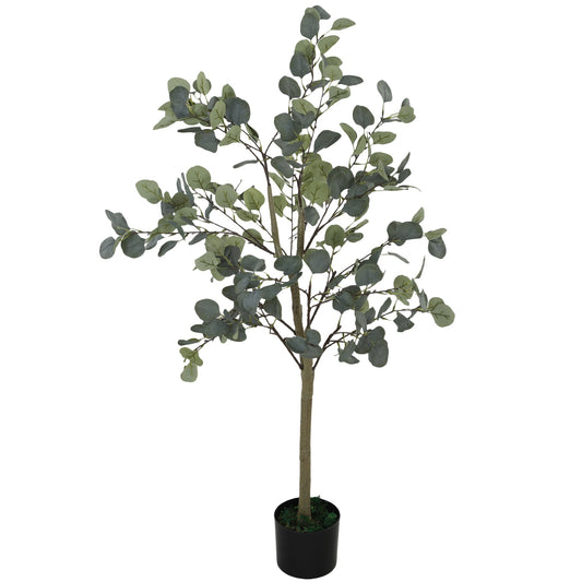 Outsunny 35.5" Topiary Trees Artificial Faux Fakes Spiral Plant Green Cedar Tree Indoor Decor with Nursery Pot