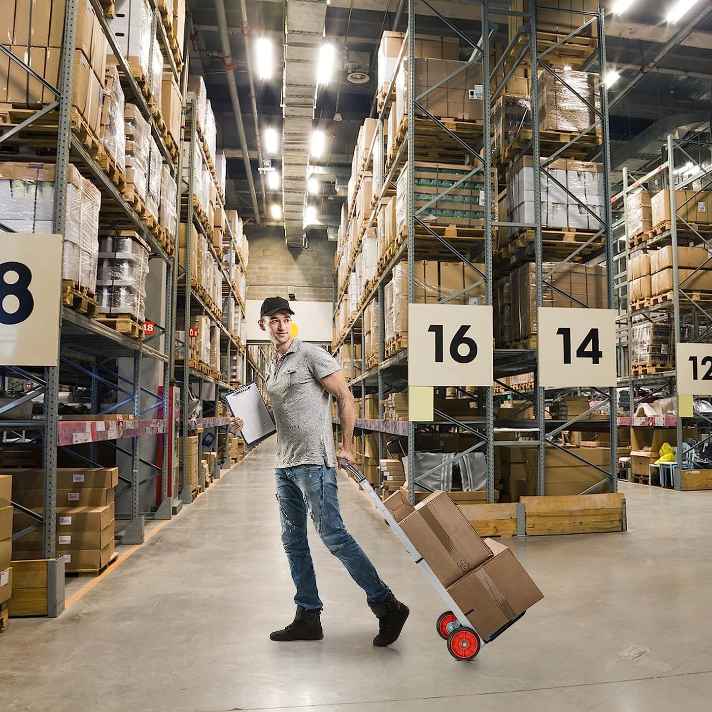 Aluminium Sack Truck Barrow with Adjustable Handle for Moving Shopping Travel