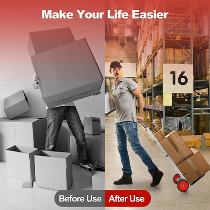 Portable Folding Hand Truck with Telescopic Handle and Wheels