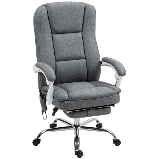 HOMCOM Six-Point Office Massage Chair, with Heat - Grey