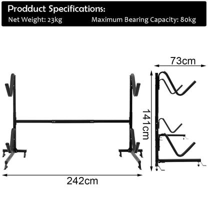 Freestanding Dual Storage Rack for Kayaks SUP Canoes