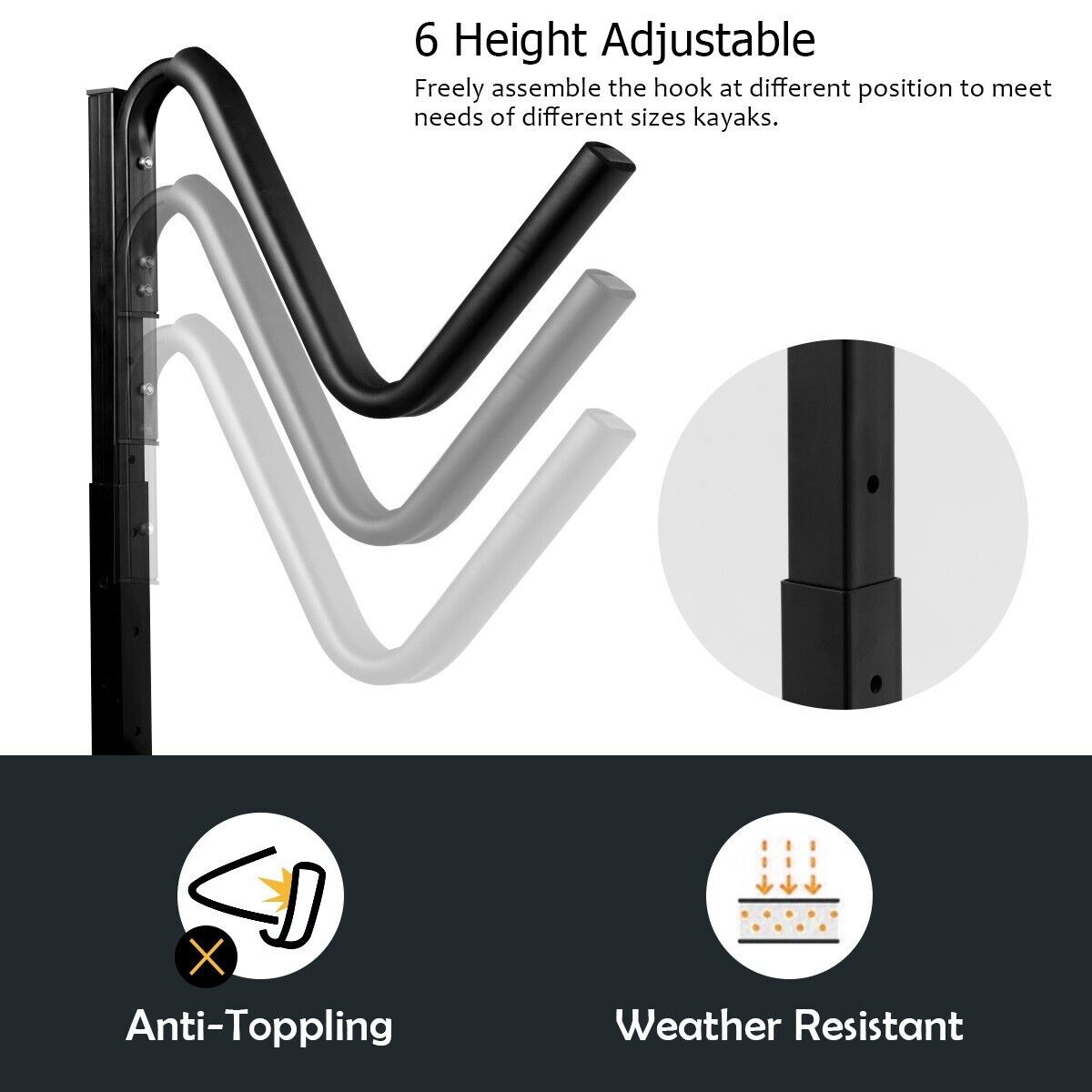 Freestanding Dual Storage Rack for Kayaks SUP Canoes