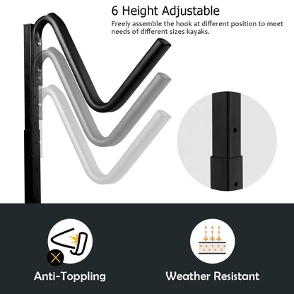 Freestanding Dual Storage Rack for Kayaks SUP Canoes