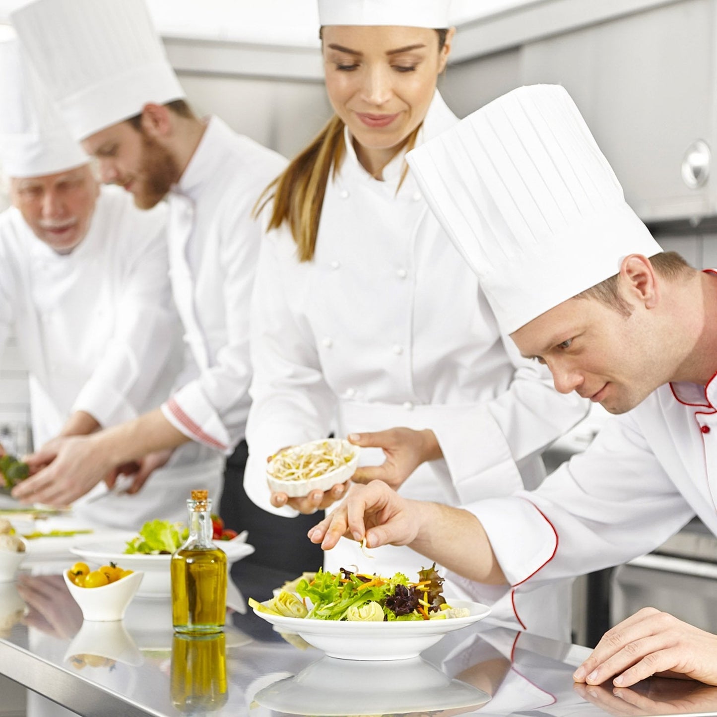 Stainless Steel Catering Table with Adjustable Undershelf and Leveling Feet