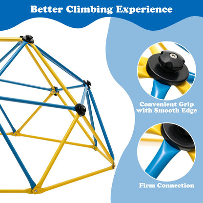 6FT Kids Geometric Dome Climber with Convenient Grip-Yellow & Blue