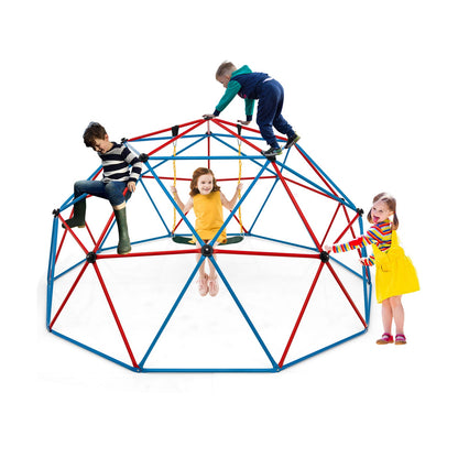 10FT Kids Geometric Dome Climber with Convenient Grip-Blue &amp; Red