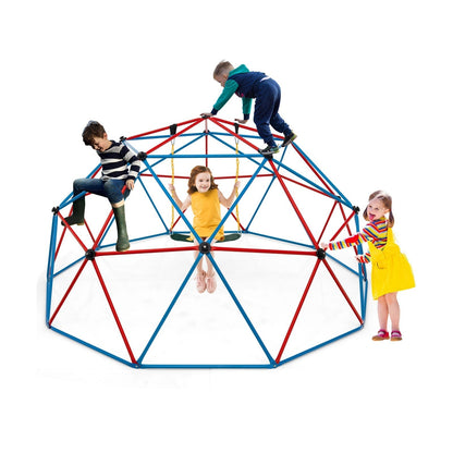 10FT Kids Geometric Dome Climber with Convenient Grip - Blue & Red